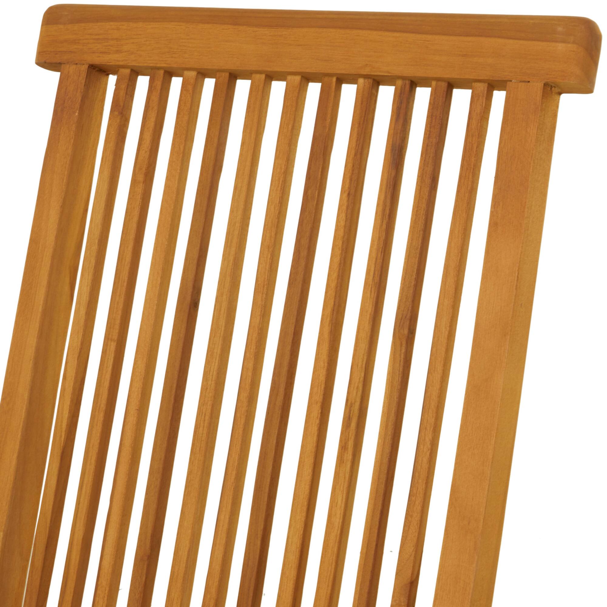 36" Brown Teak Wood Folding Outdoor Dining Chair Set